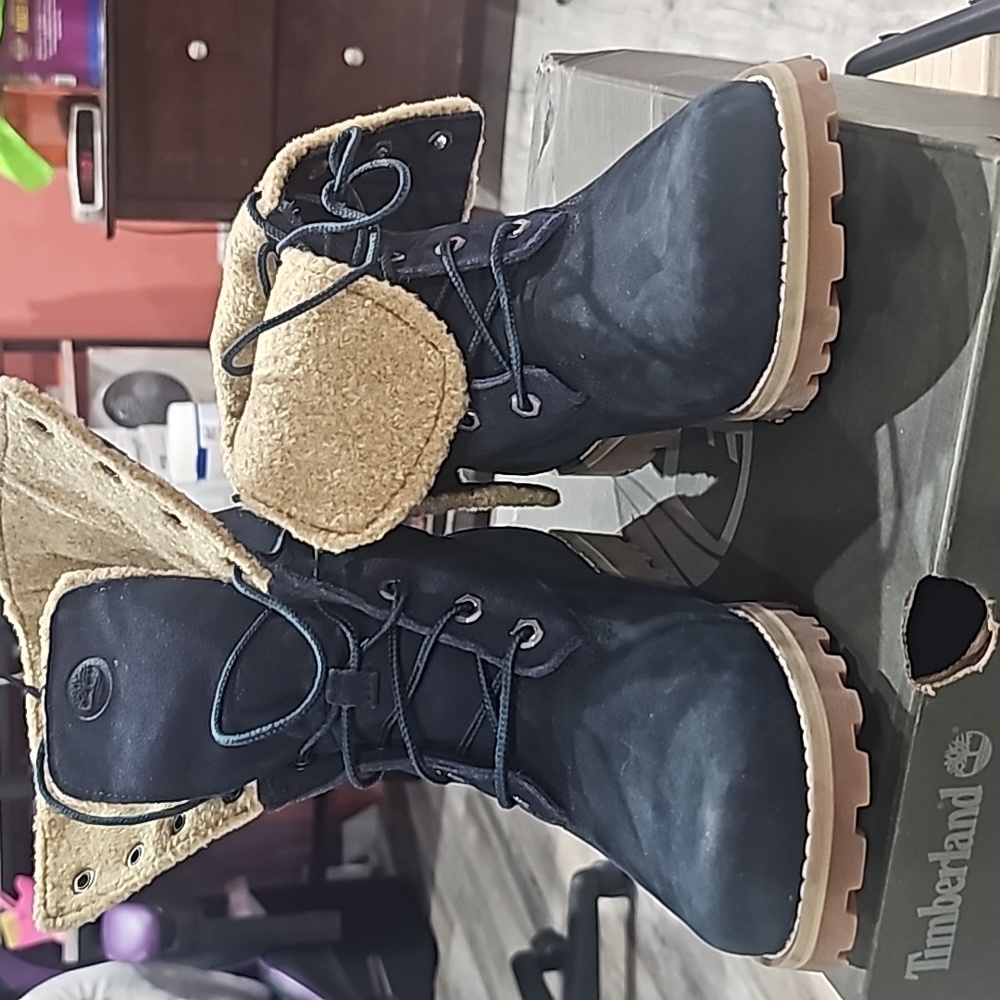 Timberland roll top boot, medium blue nubuck